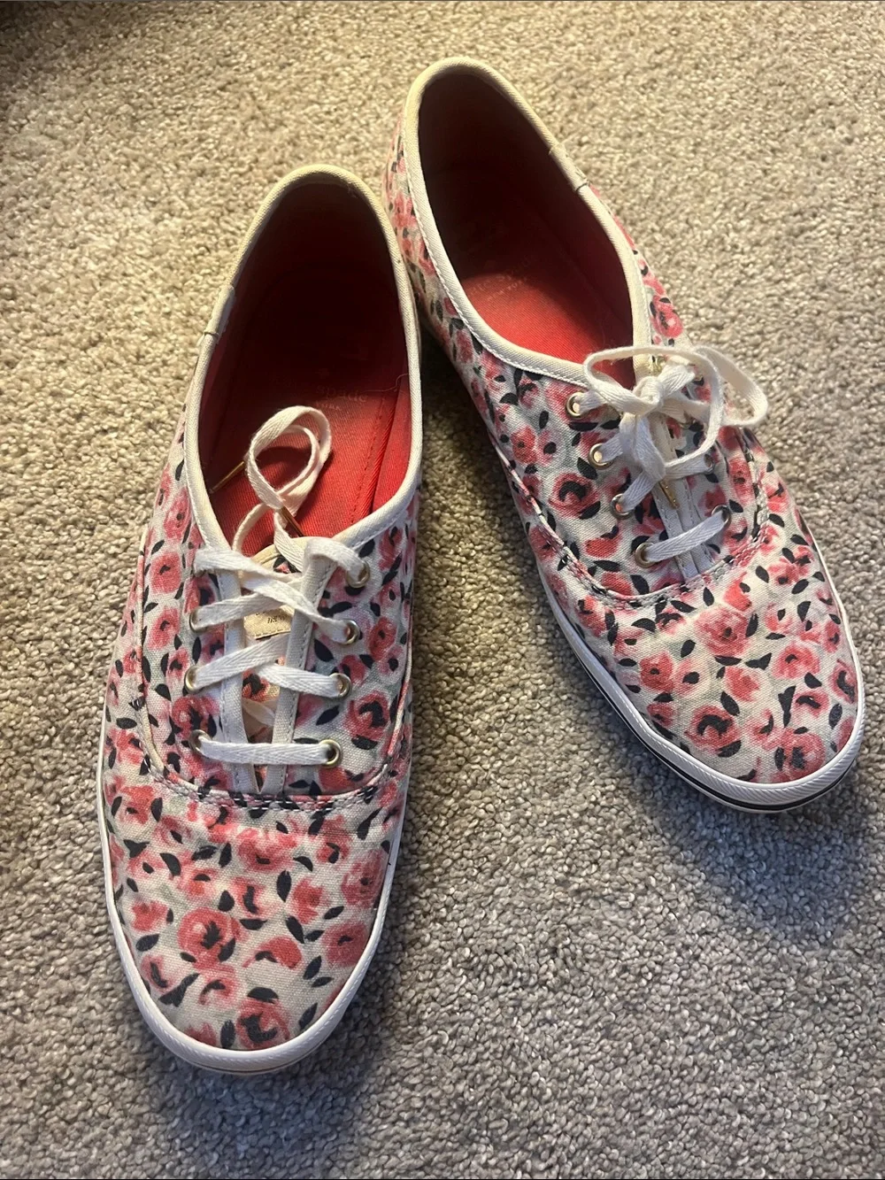 🌸🌸🌸kate spade X Keds sz9.5 Pink Roses Fair but Clean.